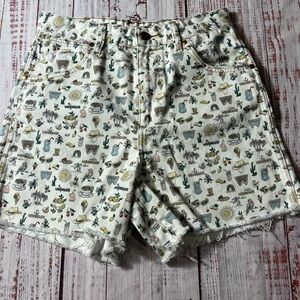 Wrangler + Free People collab Western Patterned Jean cutoff shorts